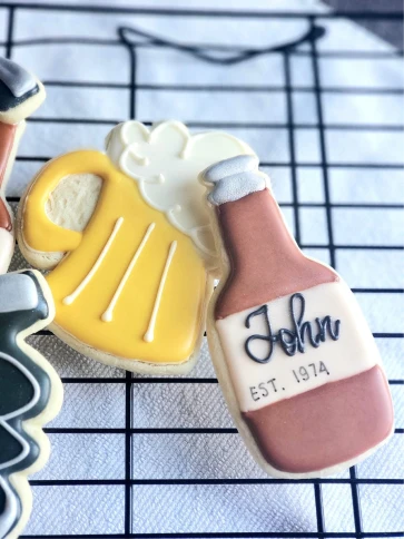 Cheers bottle decorated cookies