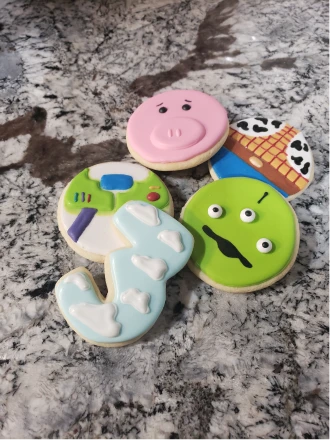 Toy Story themed decorated cookies