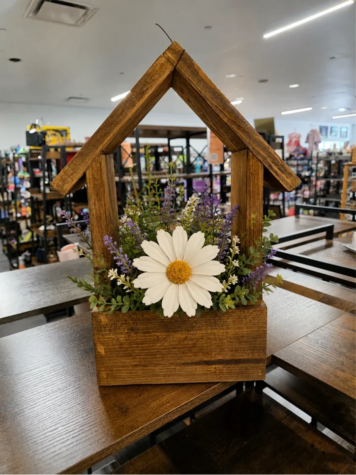 Handmade wood flower house