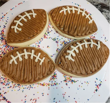 Football decorated cookies