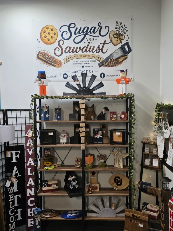 Sugar and Sawdust booth display
