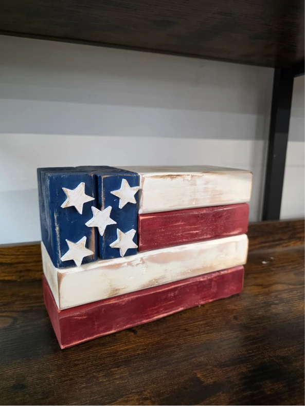 American flag wood sign