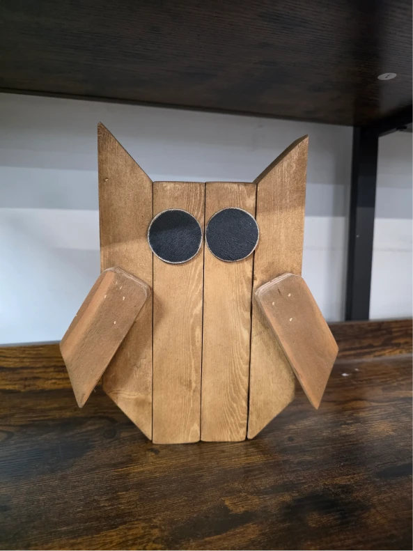 Geometric owl wood art